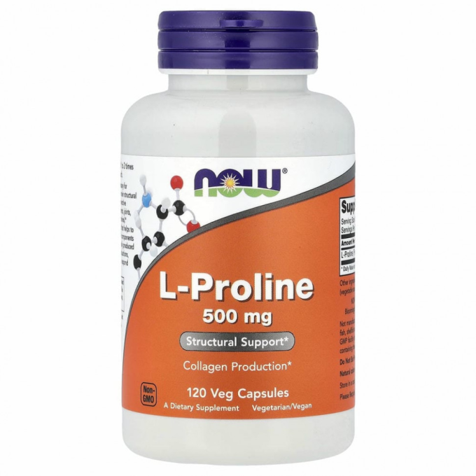 NOW FOODS L-PROLINE 500 mg, 120 капсул NS26202
